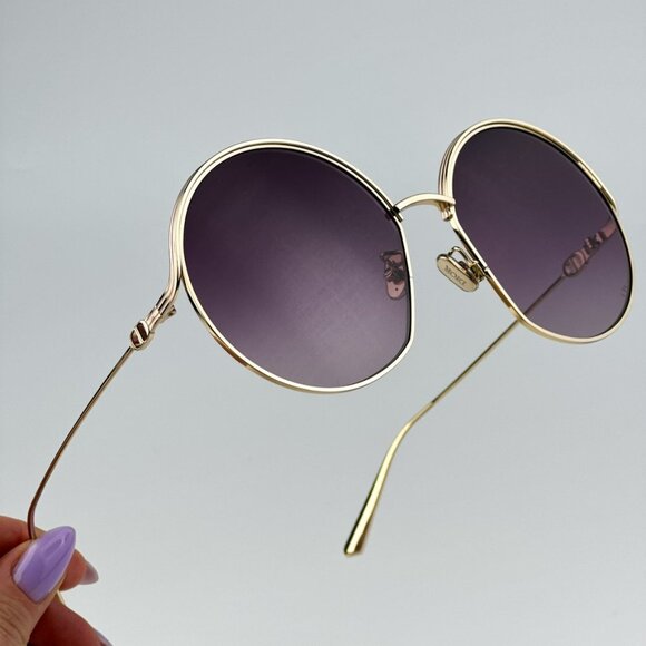 Dior EVERDIOR R1U B0D1 BRAND NEW Sunglasses Gold Gradient Bordeaux Unisex Metal - Picture 2 of 13